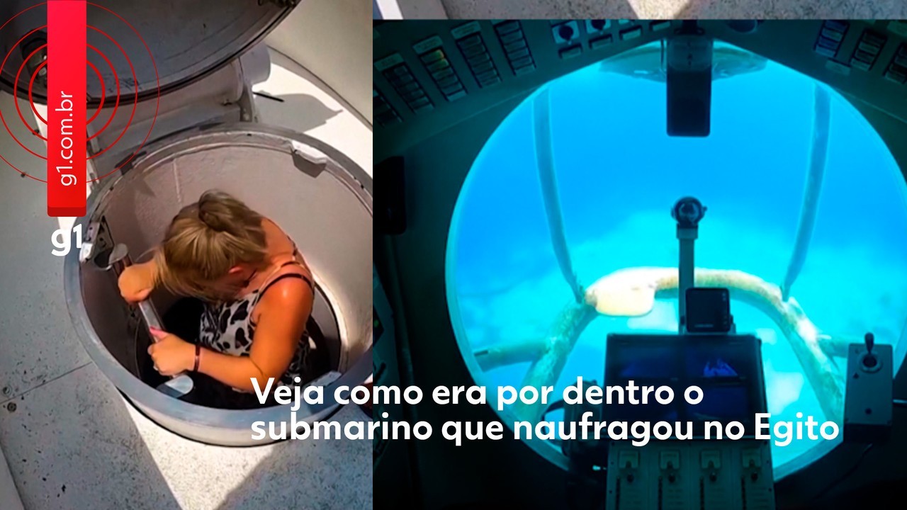 Ar-condicionado e capacidade para mais de 40 passageiros: VÍDEO mostra como era submarino que naufragou no Egito por dentro