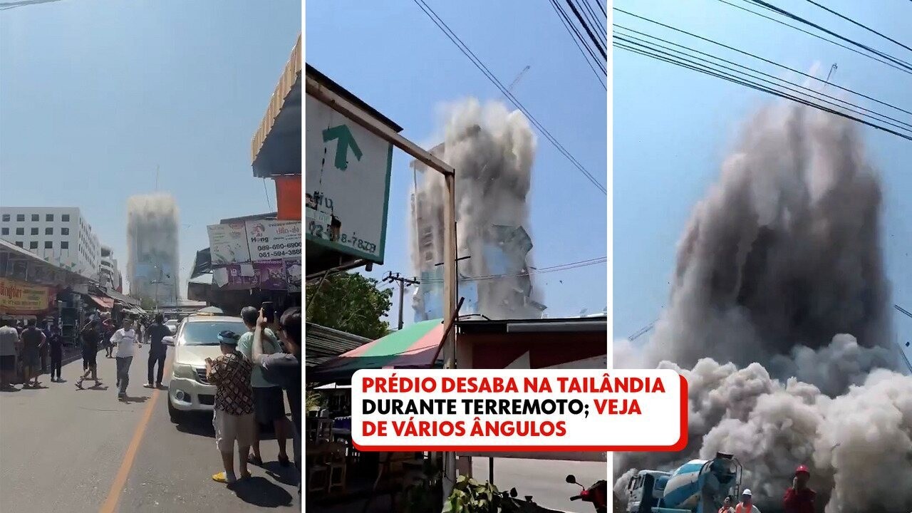 Terremoto na Tailândia: veja diferentes ângulos do momento em que prédio desaba