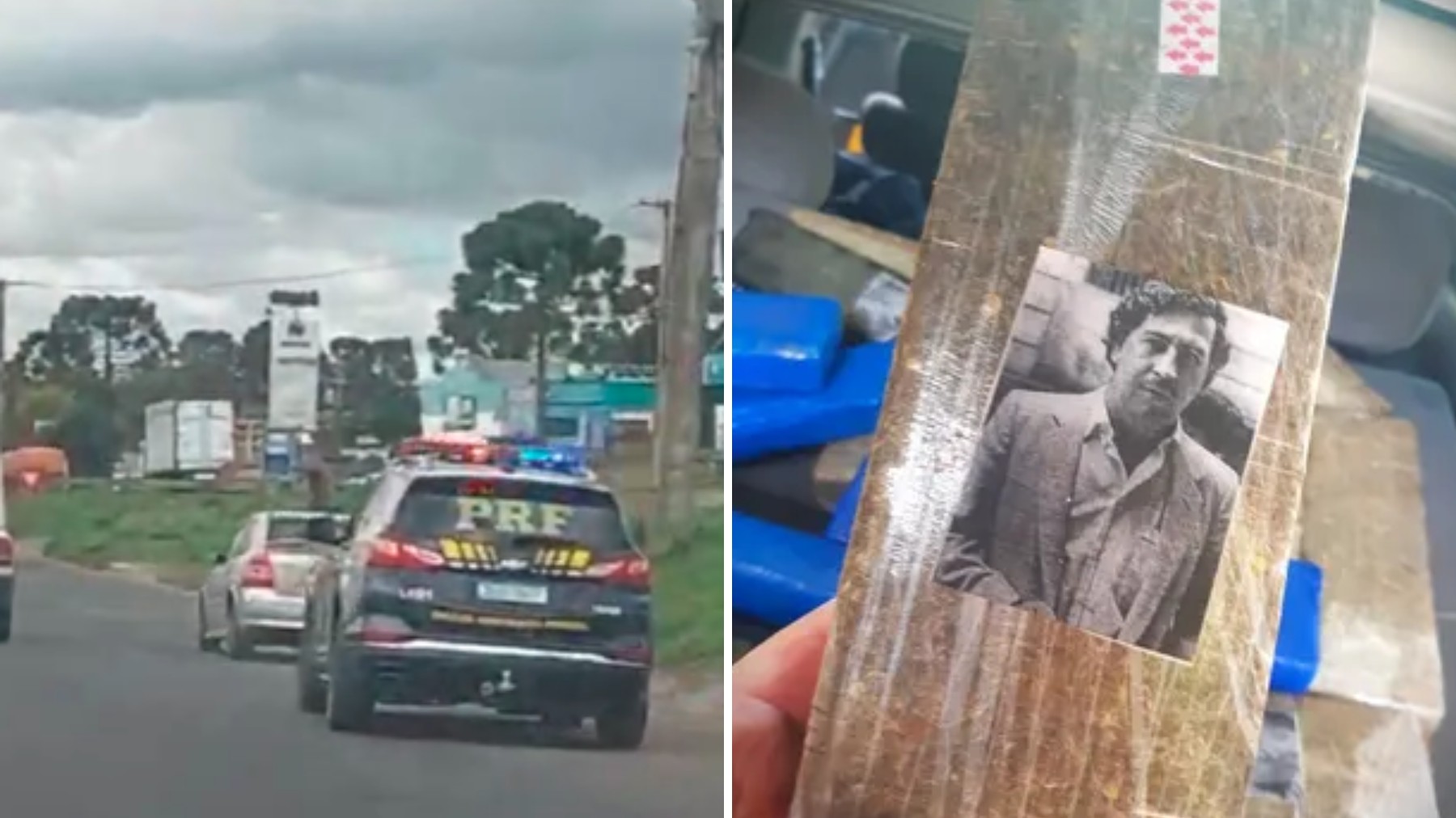Perseguição policial por 28 km na BR-373 e na BR-376 termina com apreensão de drogas com 'selo' de Pablo Escobar, no Paraná